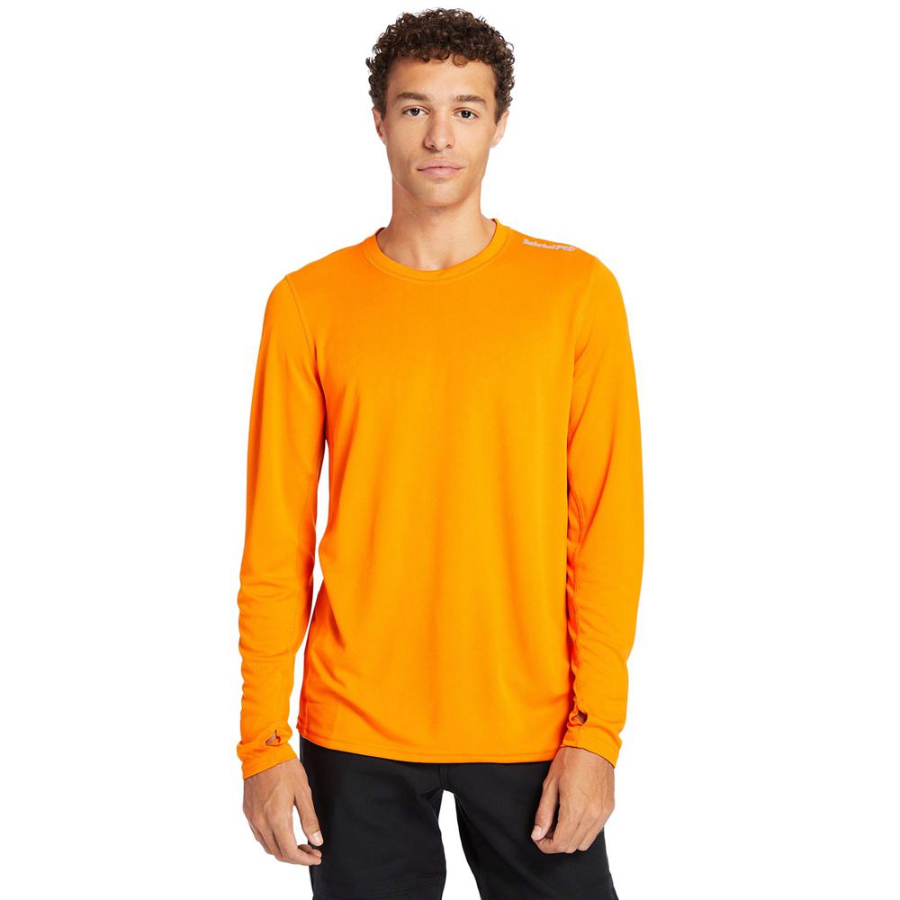 Camisetas Timberland Hombre Pro® Wicking Good Largos Sleeve Naranjas - Chile XPN-857031